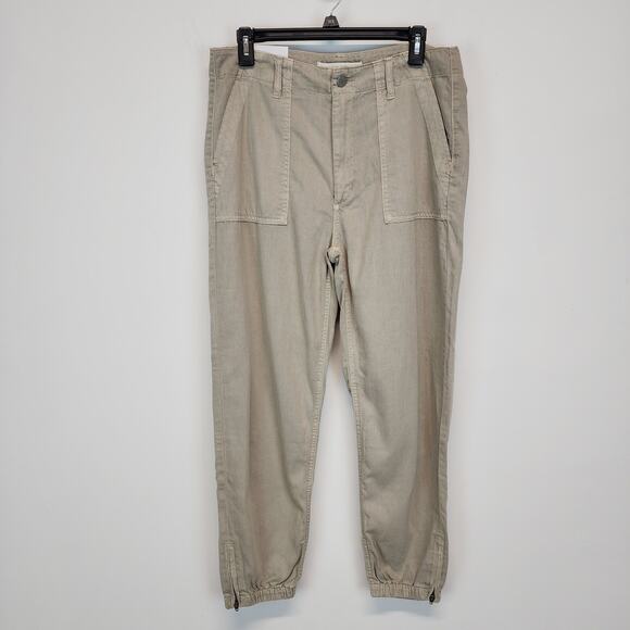 Joes Jogger Pants Size 30" Beige Ankle Zip Casual Relaxed Fit Cotton Lyocell - Picture 1 of 16